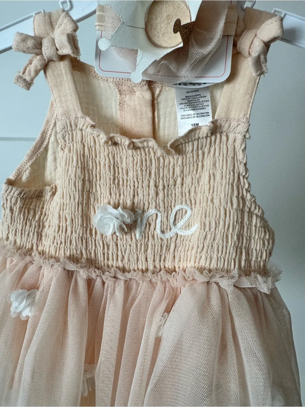 Peach Tulle 'One' Baby Tutu Romper